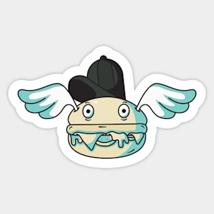 burger with cute wings Sticker